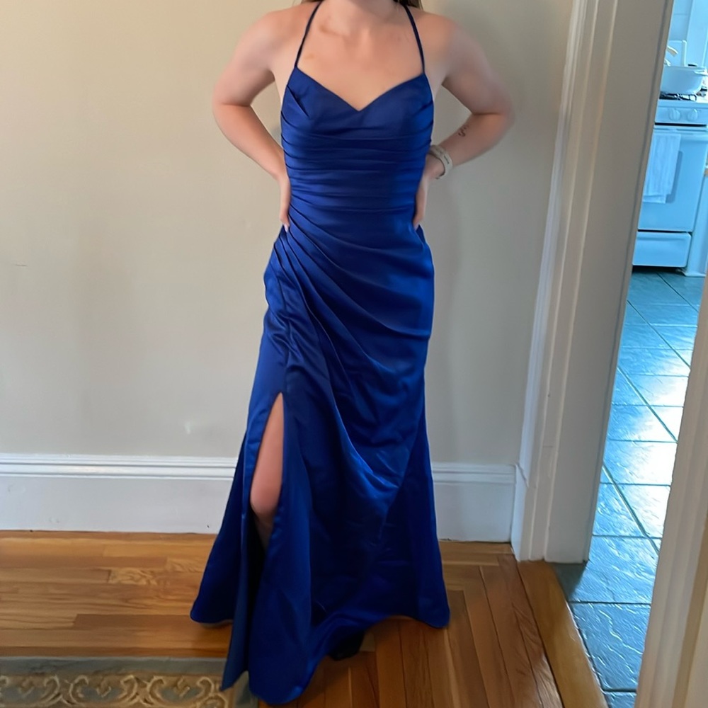 Prom dress royal blue satin